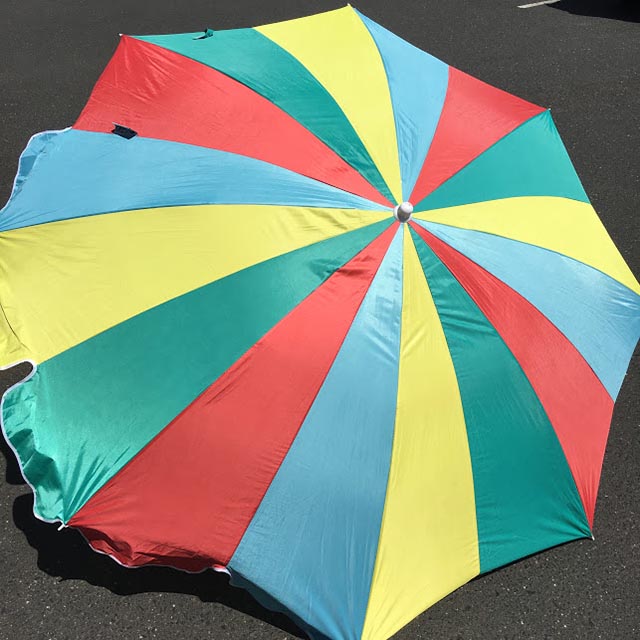 UMBRELLA, Beach - Aqua, Red & Yellow